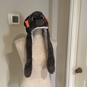 Gray Plush Animal Hat for Kids
